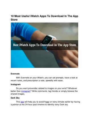 Most Useful iWatch Apps To Download In The App  Store