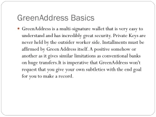 greenaddress basics