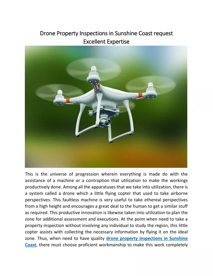 drone property inspections in sunshine coast