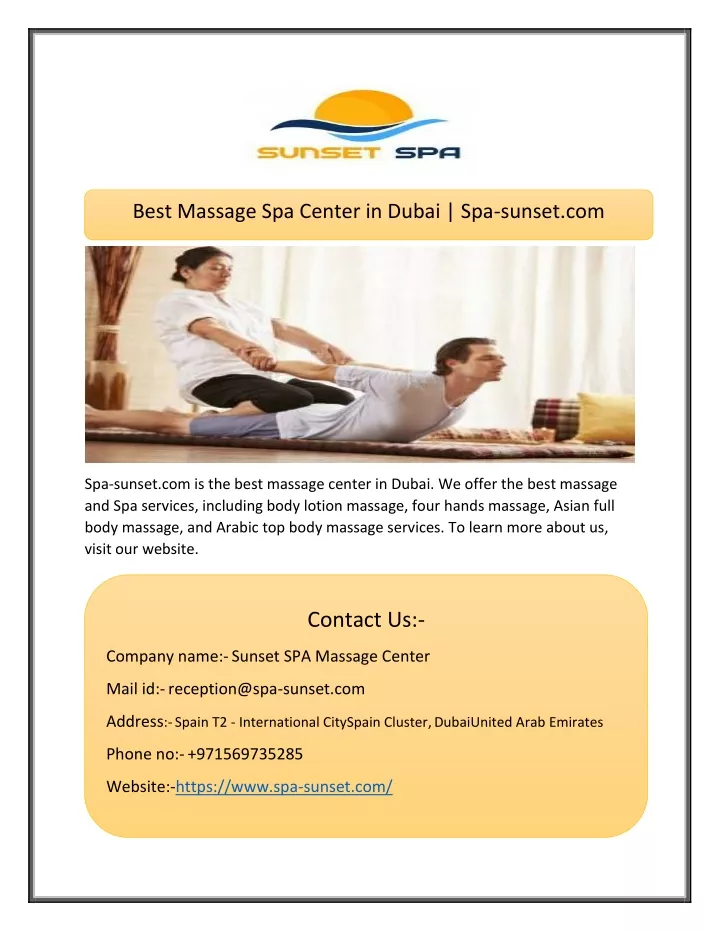 best massage spa center in dubai spa sunset com
