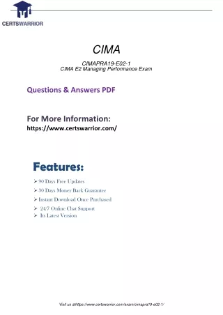 CIMAPRA19-E02-1 Features of Certifications Exams Dumps 2020