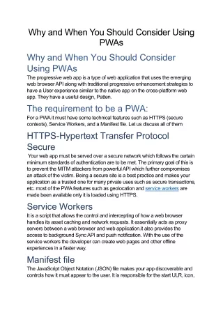 why and when you should consider using pwas