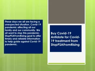 Buy Covid-19 Antidote