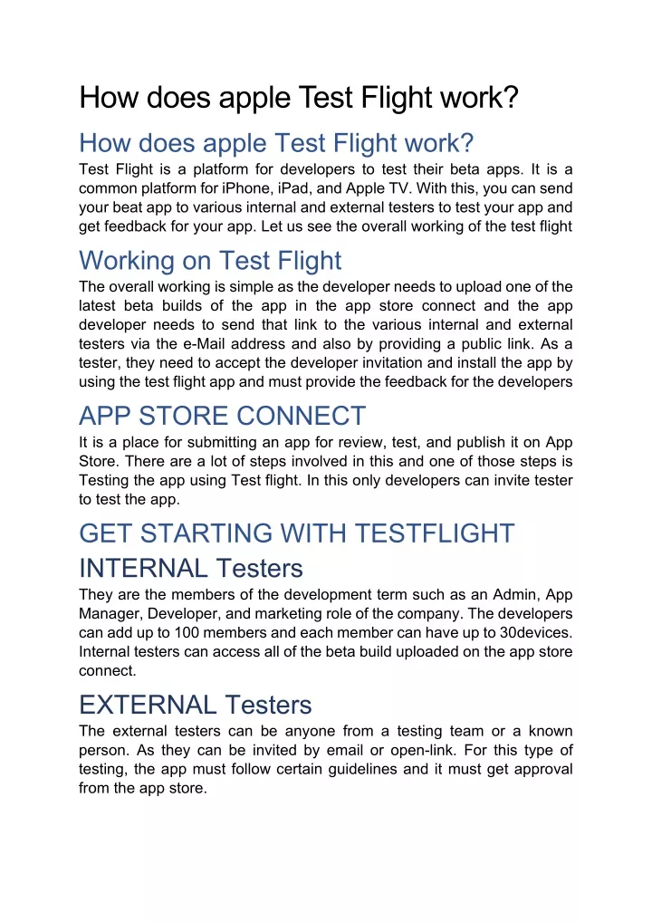 how does apple test flight work