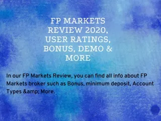 Fp Markets Review