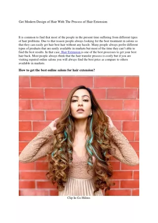 get modern design of hair with the process