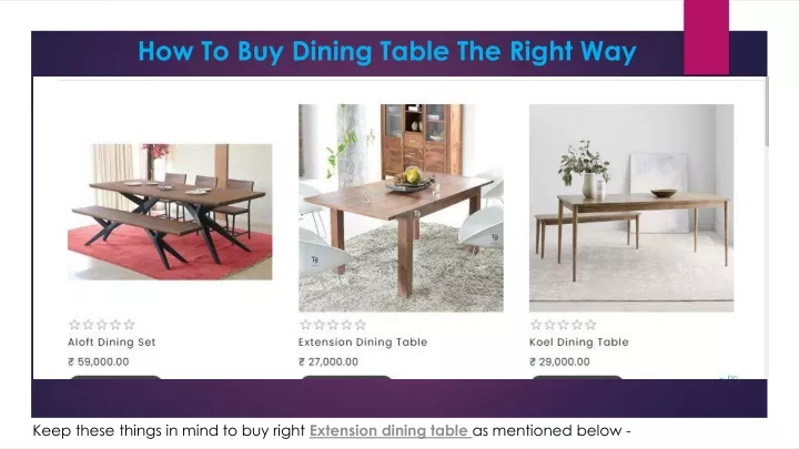 how to buy dining table the right way