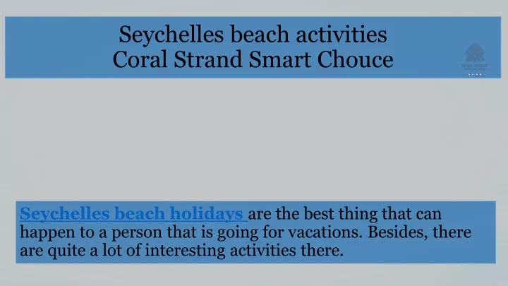 seychelles beach activities coral strand smart