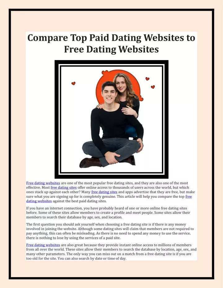 compare top paid dating websites to free dating