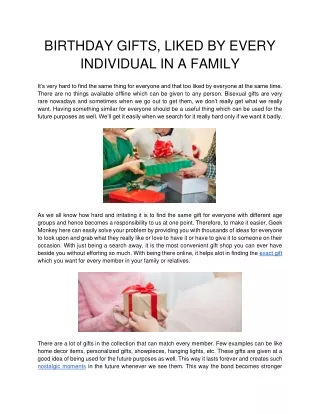 birthday gifts liked by every individual