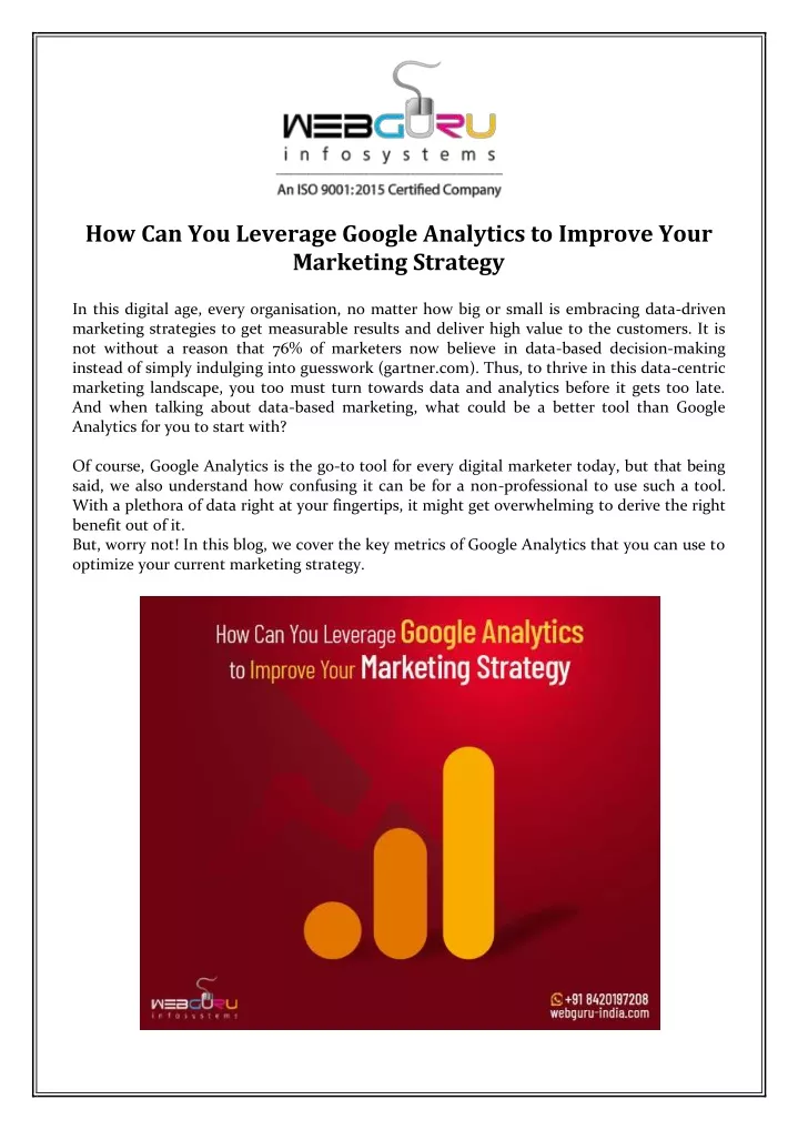how can you leverage google analytics to improve