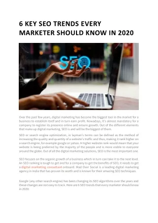 KEY SEO TRENDS EVERY MARKETER SHOULD KNOW IN 2020