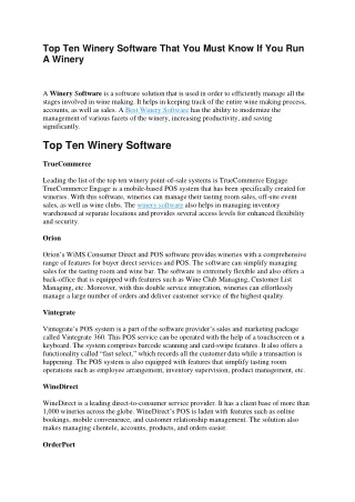 top ten winery software that you must know