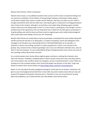 western short stories a short introduction