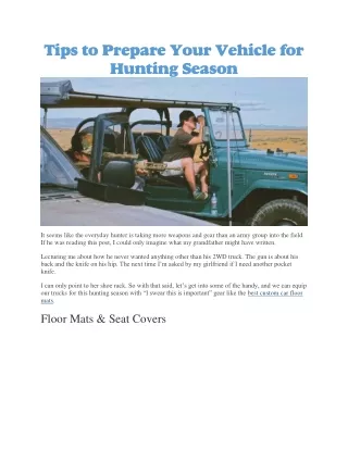 tips to prepare your vehicle for hunting season