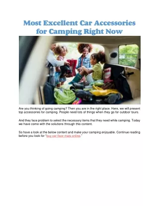 most excellent car accessories for camping right