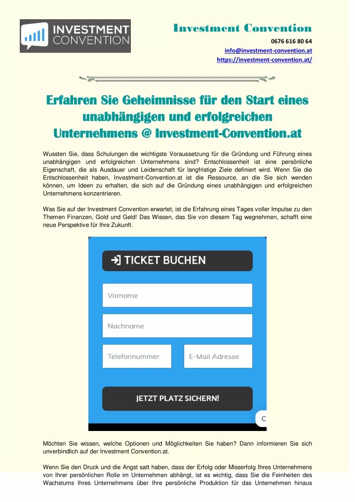 investment convention