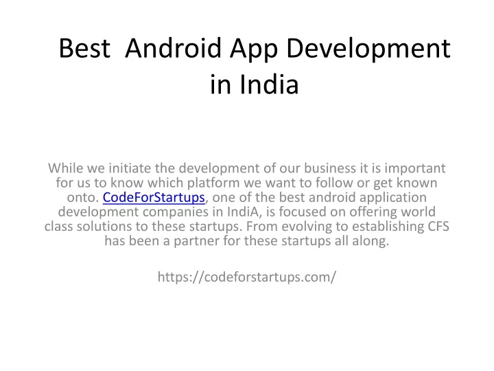 best android app development in india
