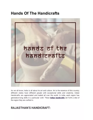 Hands Of The Handicrafts