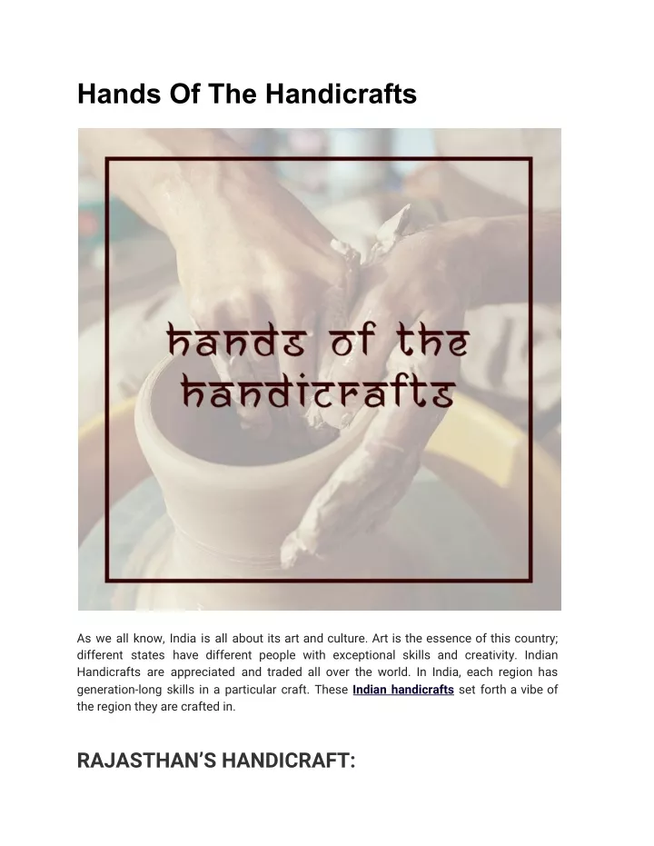 hands of the handicrafts