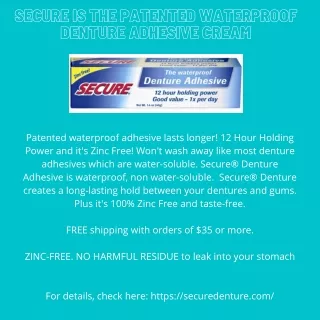 secure is the patented waterproof secure