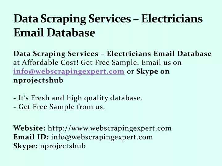 data scraping services electricians email database