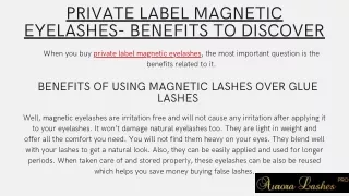Private label magnetic eyelashes- Benefits to discover