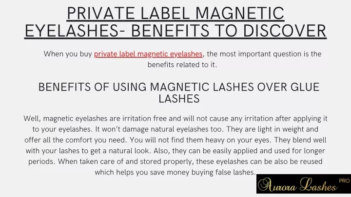 private label magnetic eyelashes benefits