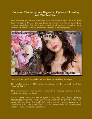 common misconceptions regarding eyebrow threading