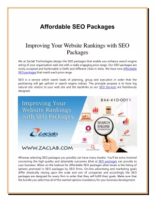 affordable seo packages