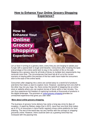 How to Enhance Your Online Grocery Shopping Experience?