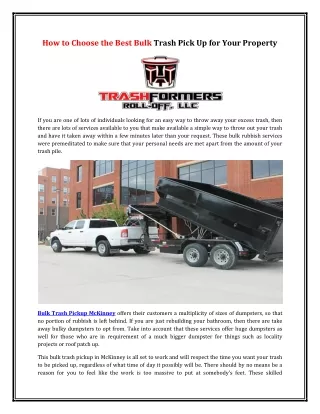 how to choose the best bulk trash pick