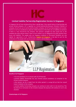 Limited Liability Partnership Registration Service In Singapore