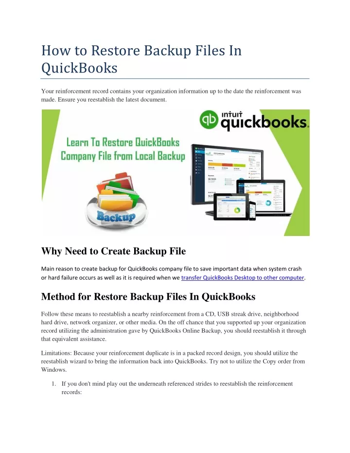 how to restore backup files in quickbooks