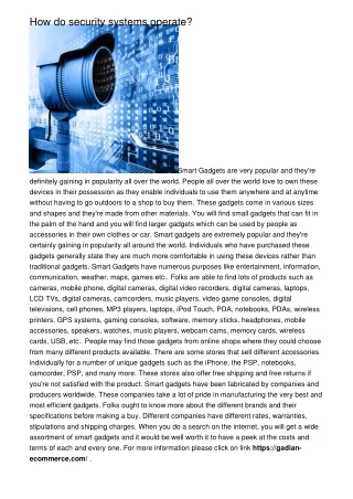 how do security systems operate