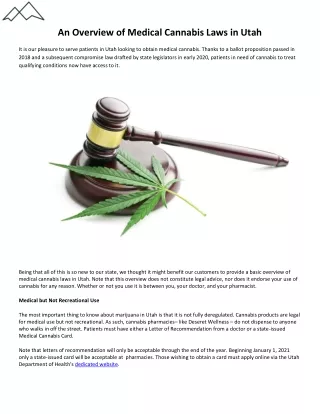 An Overview of Medical Cannabis Laws in Utah