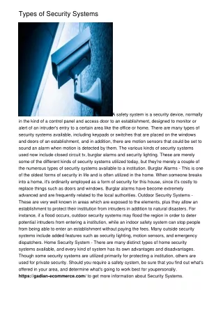 types of security systems