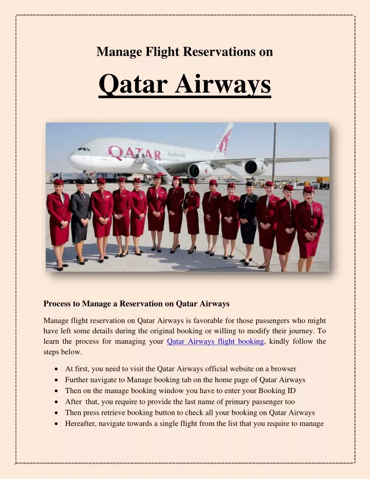 manage flight reservations on qatar airways