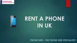 Rent a Phone in UK with The Phone Hire Specialists