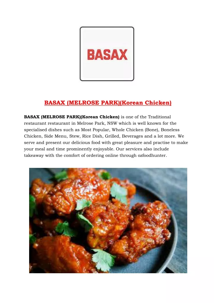 basax melrose park korean chicken