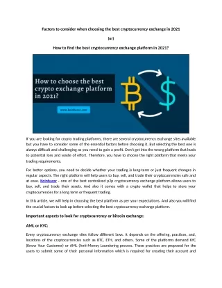 factors to consider when choosing the best