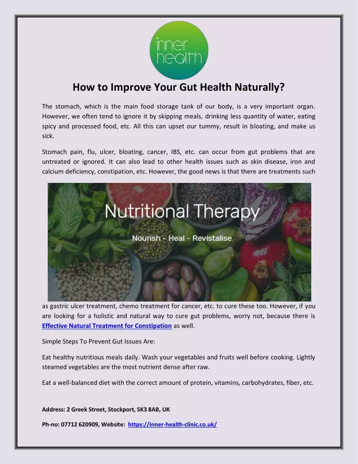 how to improve your gut health naturally