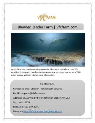 Blender Render Farm | Vfxfarm.com