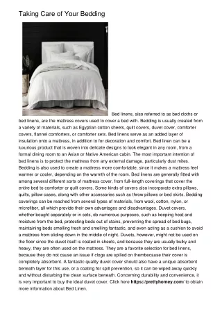 taking care of your bedding