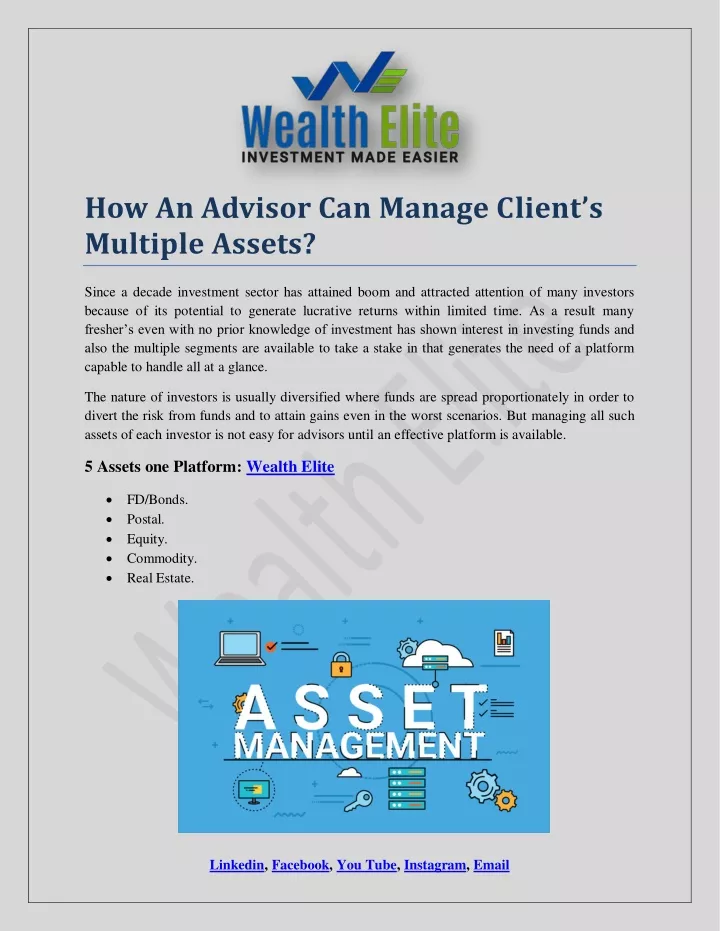 how an advisor can manage c lient s multiple