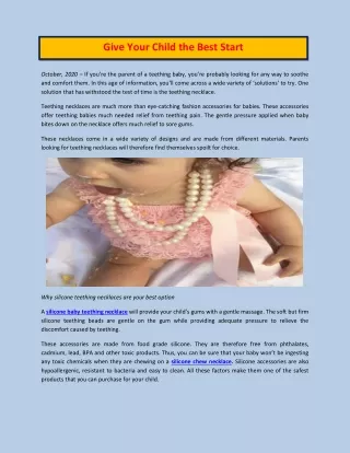 give your child the best start