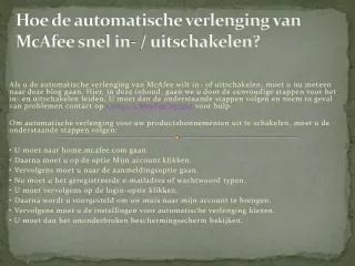 hoe de automatische verlenging van mcafee snel in uitschakelen