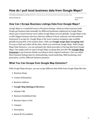 how do i pull local business data from google maps