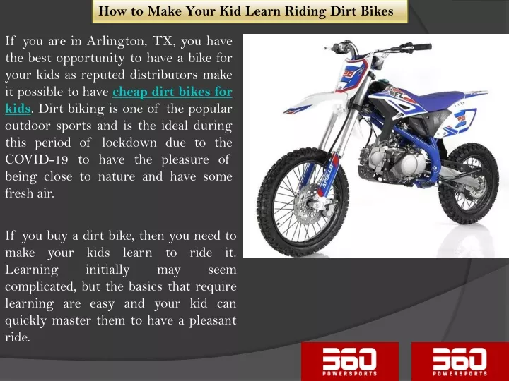 how to make your kid learn riding dirt bikes