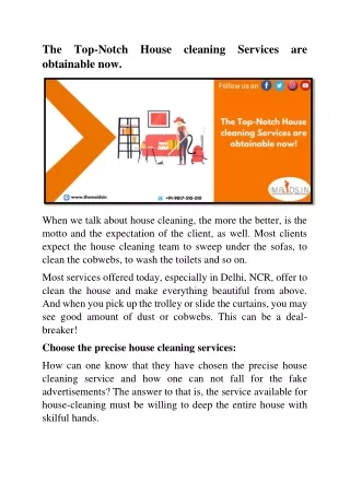 the top notch house cleaning services